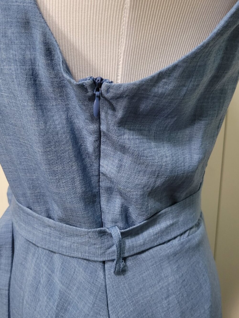 50s 60s Retro Pinup Quiet Luxury Old Money Tank Dress Pockets Fit & Flare Dress - Picture 8 of 13